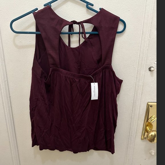 BANANA REPUBLIC Women's MIXED MEDIA TOP Size, XS, Color Pinot Noir - Picture 5 of 6